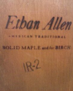 vintage Ethan Allen furniture stamp